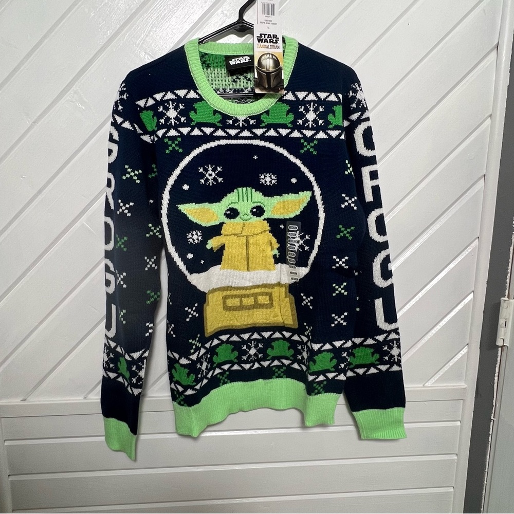 The Mandalorian The Child aka Baby Yoda Ugly Christmas Sweater - Picture 1 of 5